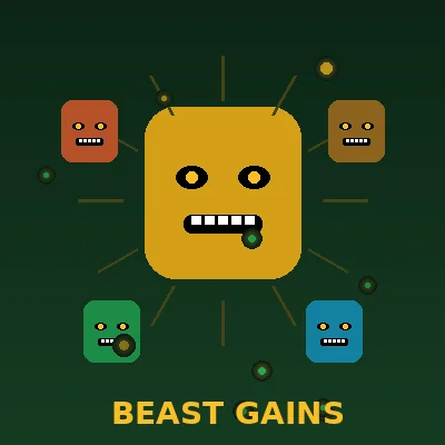 Beast Gains slot — Tiki animal characters on jungle river cruise